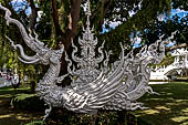 Famous Thailand temple or white temple, Wat Rong Khun,at Chiang Rai province, northern Thailand. 